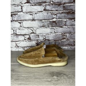 Aurelien Tan Brown Suede Leather Loafer Boat Slipper Shoes Men’s Sz 42 EU/9M US